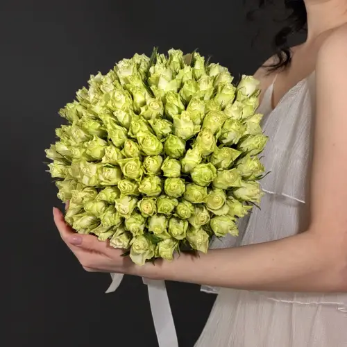 Букет из 101 белой кенийской розы